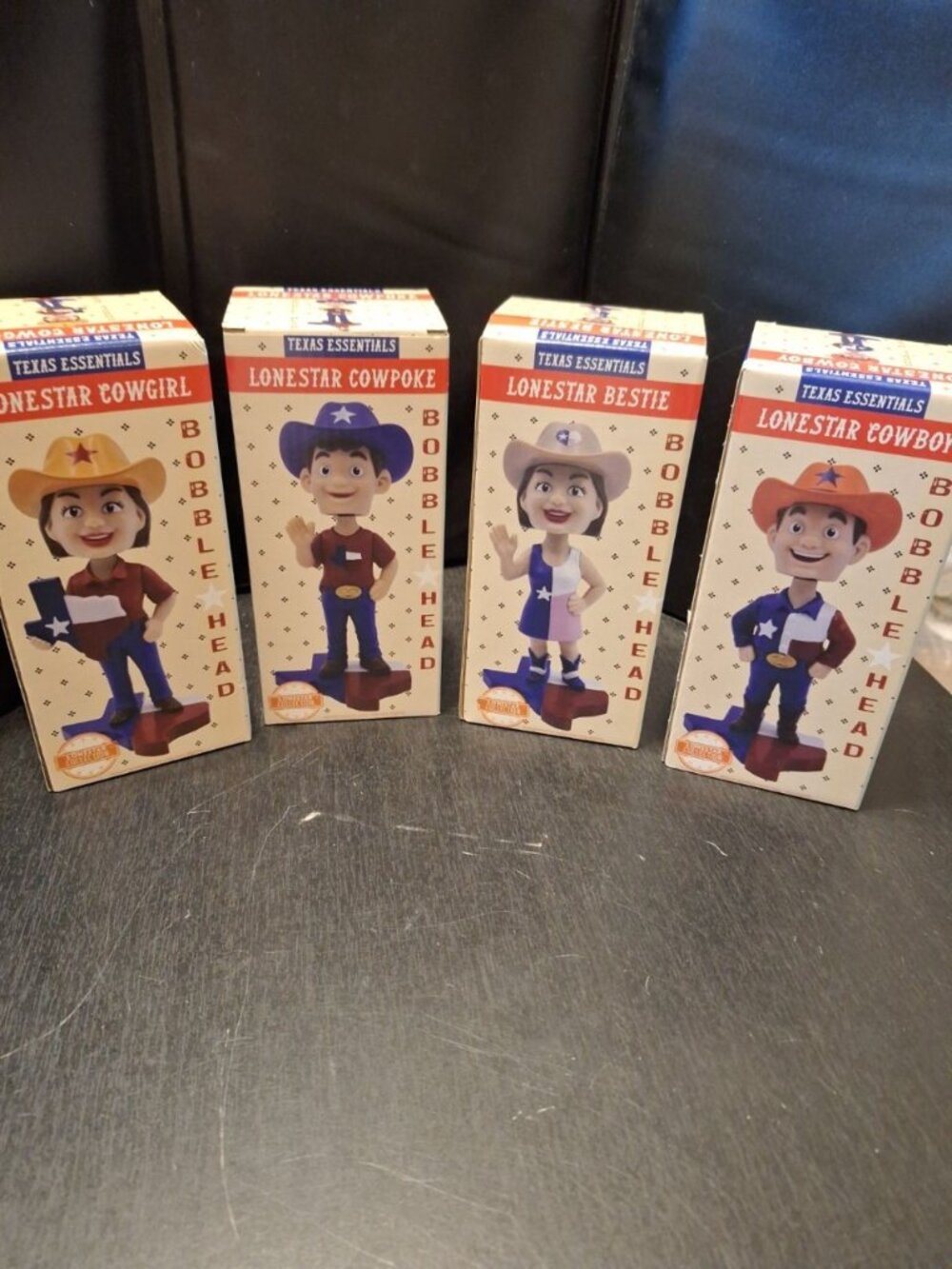 Texas Essentials Lone Star Bobblehead Lot of 4 Cowgirl, Cowboy, Cowpoke, Bestie